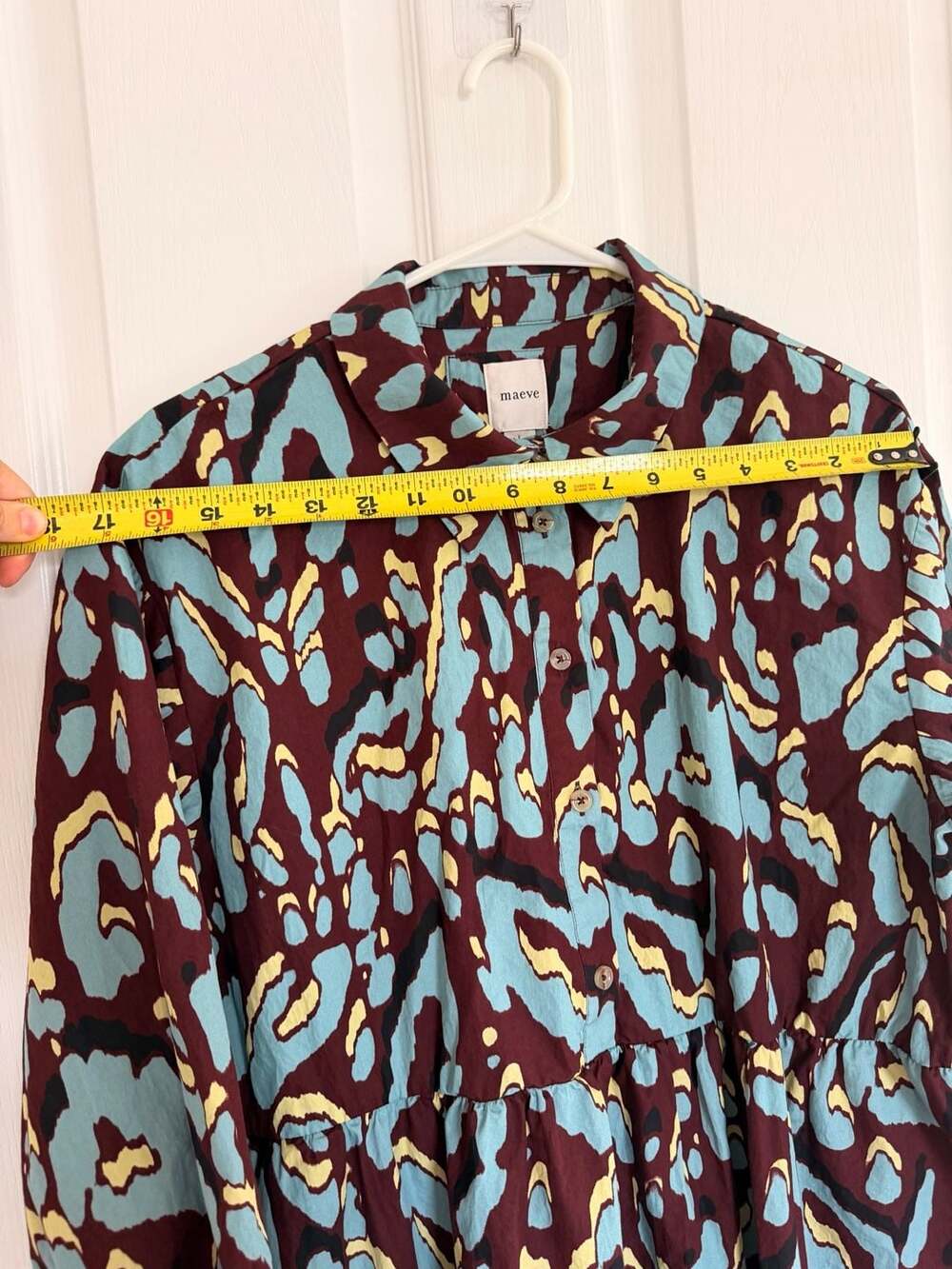 BOGO Maeve Anthropologie The Bettina Tiered Midi Shirt Dress in Abstract Leopard - Picture 7 of 11